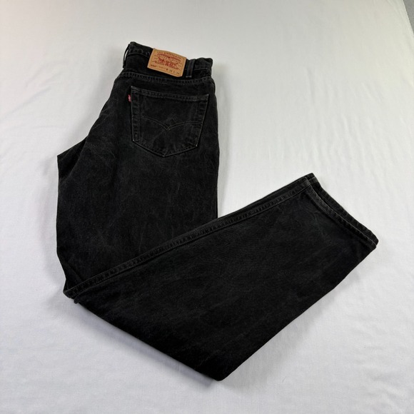 Vintage Levis Jeans Mens 34x34 Black 550 Relaxed Straight 90s USA Made - Picture 1 of 12